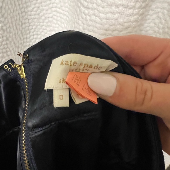 Kate Spade Navy Wool Delphina A-Line Skirt - Sz. 0 - Picture 5 of 6
